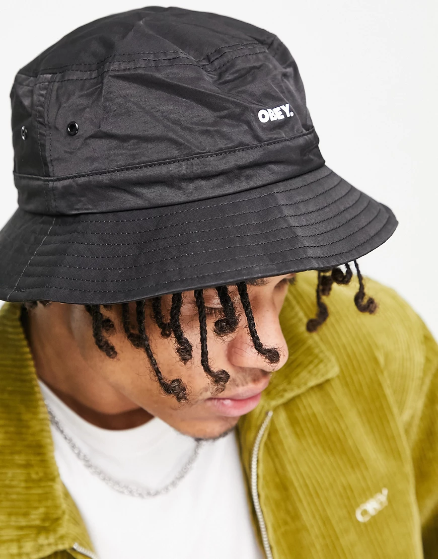 Obey bold century toggle bucket hat in black