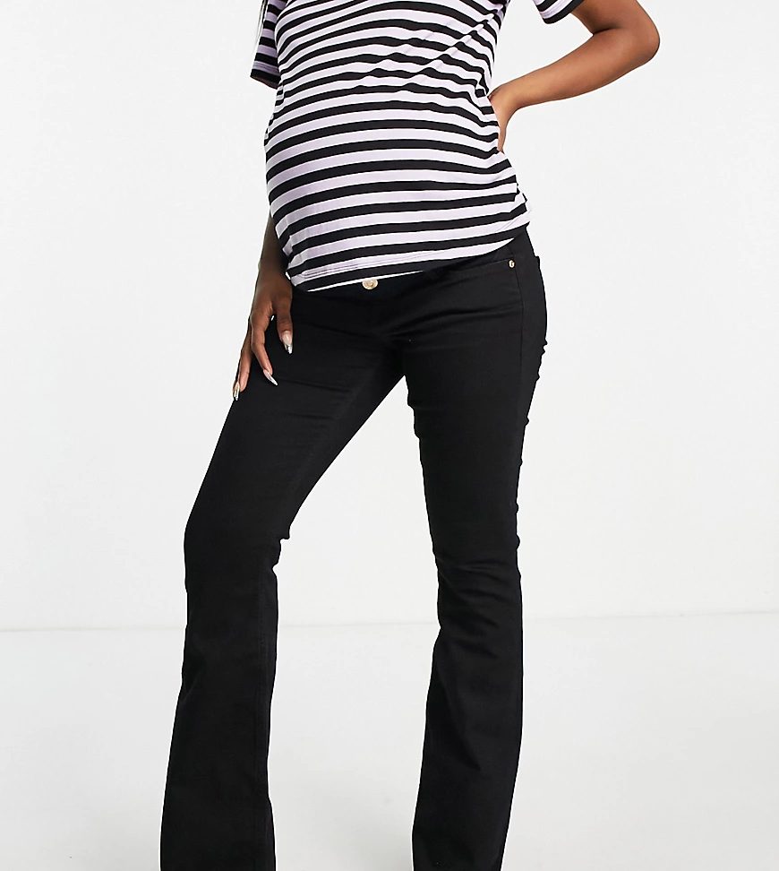 River Island Maternity flared jeans in black