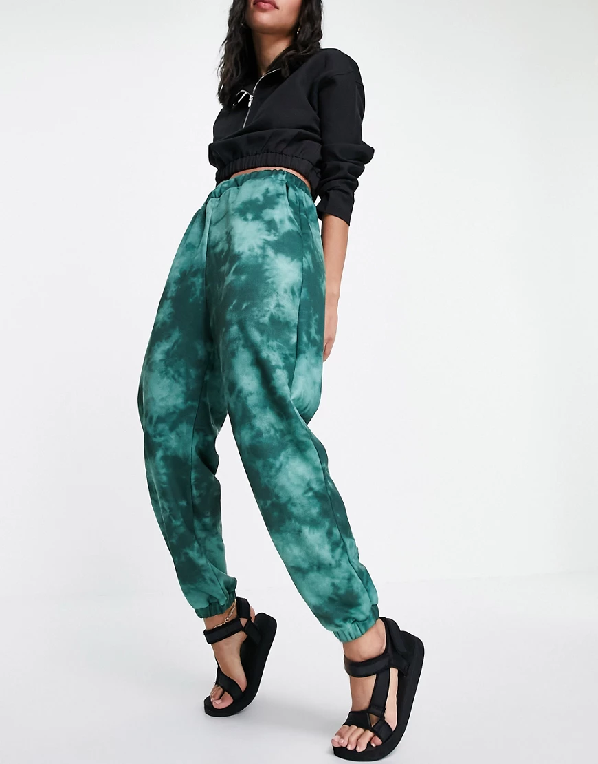 ASOS DESIGN tie dye jogger in green