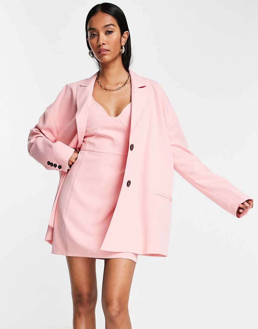 Extro & Vert super slouchy blazer in bubblegum pink