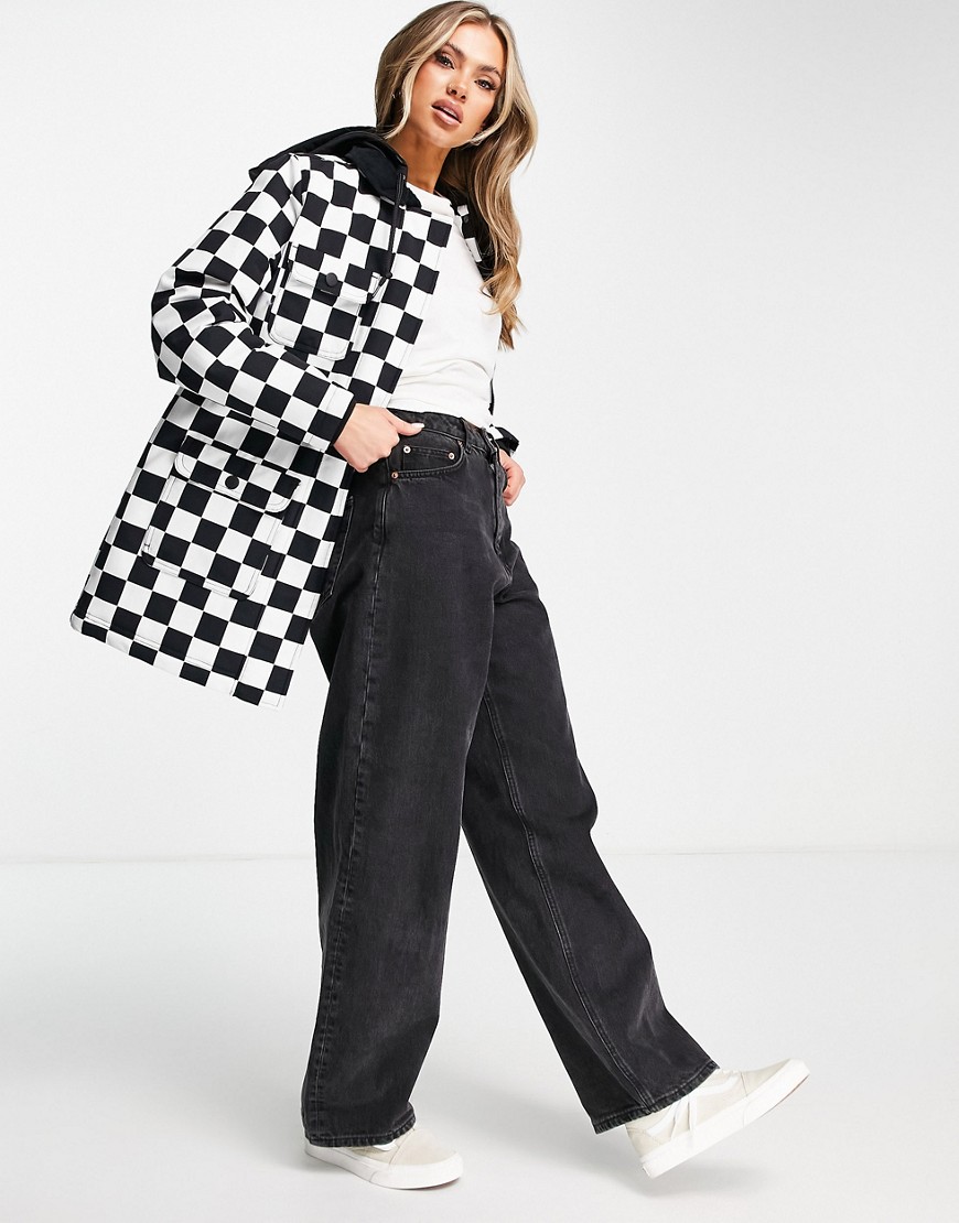 Vans Drill Chore II coat in black checkerboard