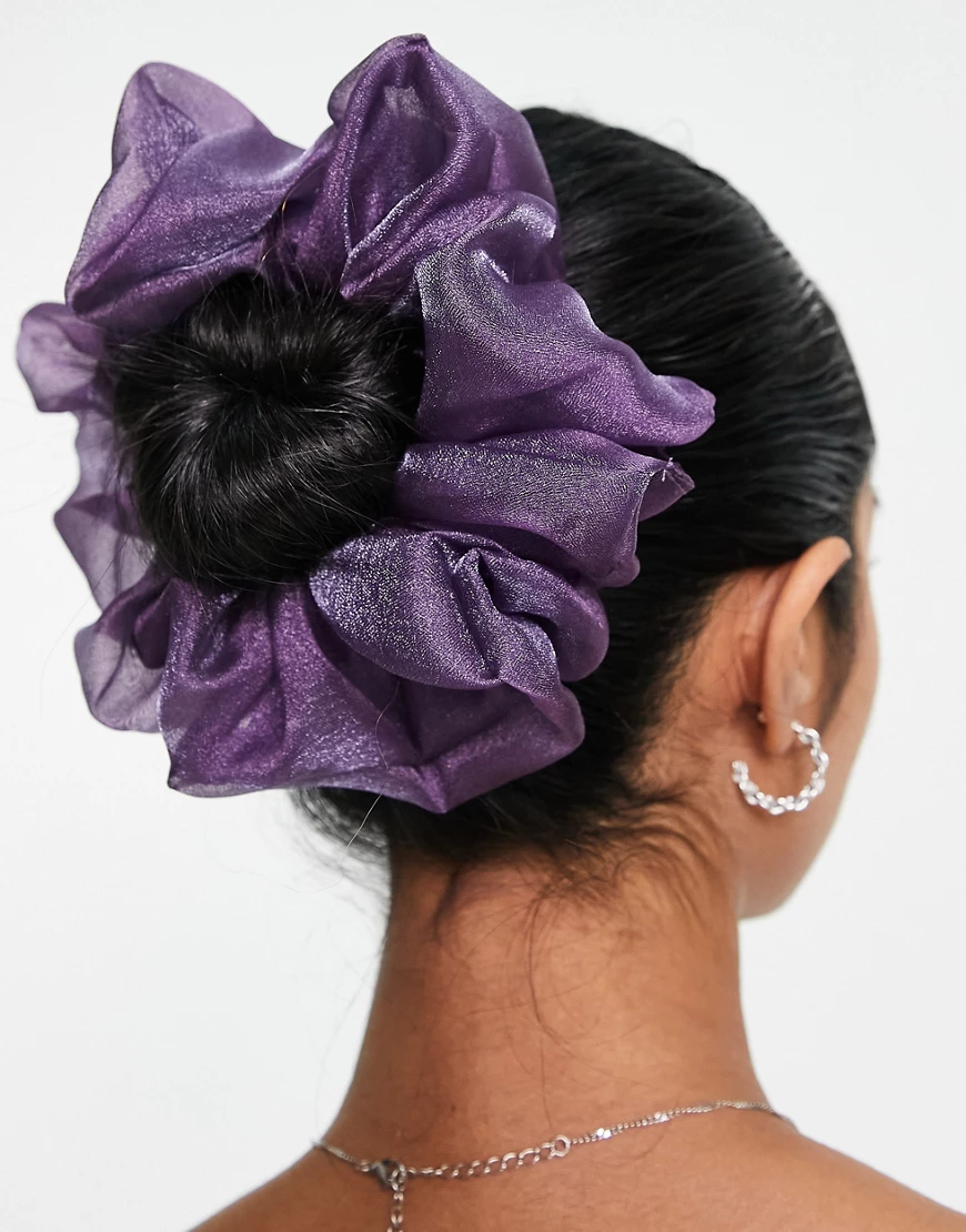 ASOS DESIGN organza large scrunchie in purple