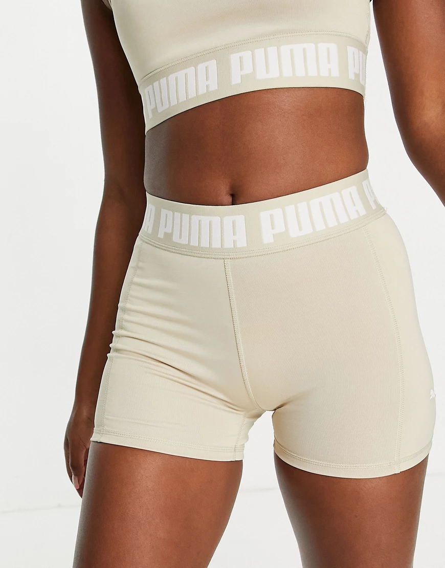 Puma Training Strong 3 inch tight shorts in stone-Neutral