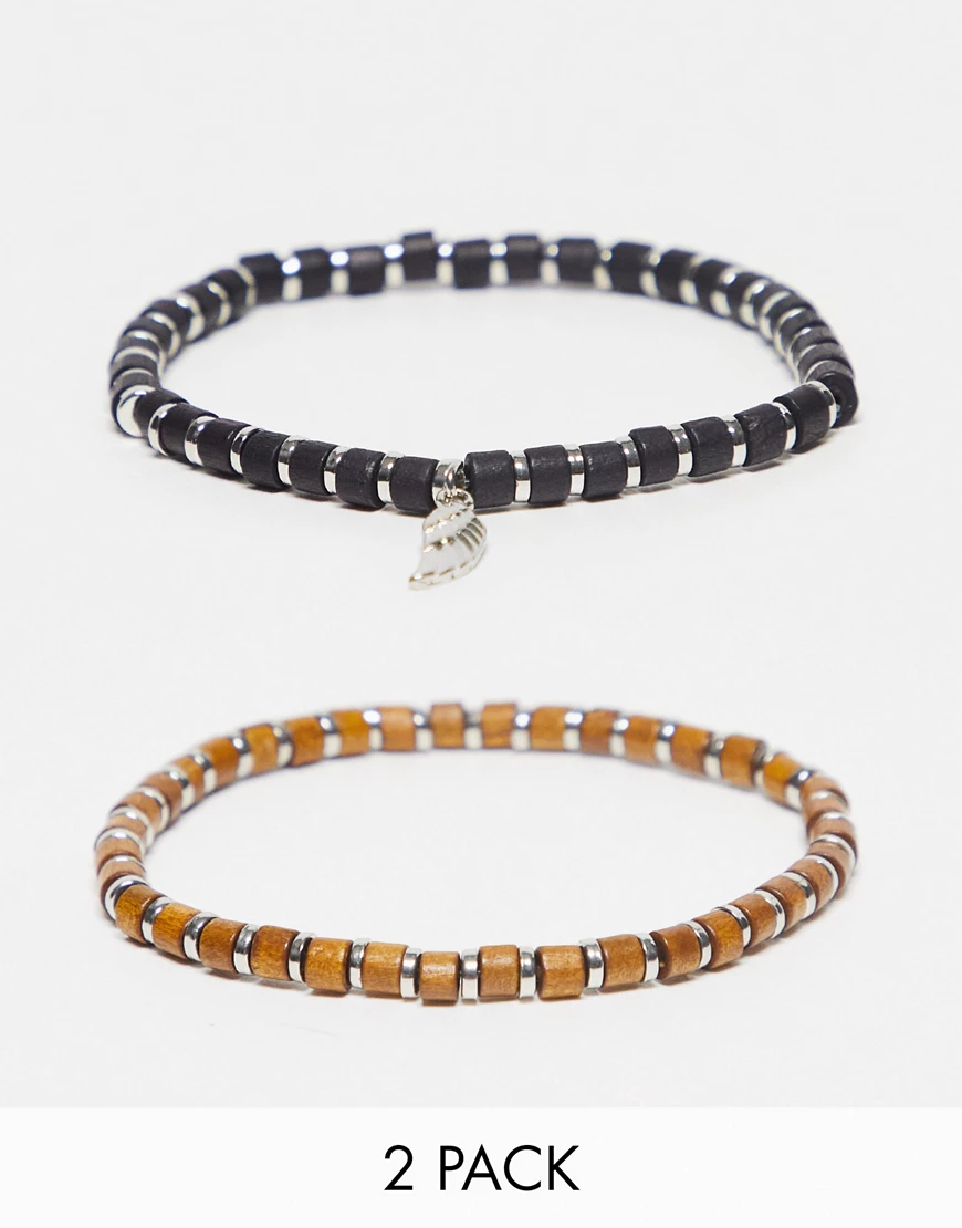 Topman two pack beaded bracelet-Gold