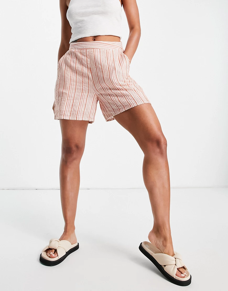 Vila shorts co-ord with in pink stripe-Multi