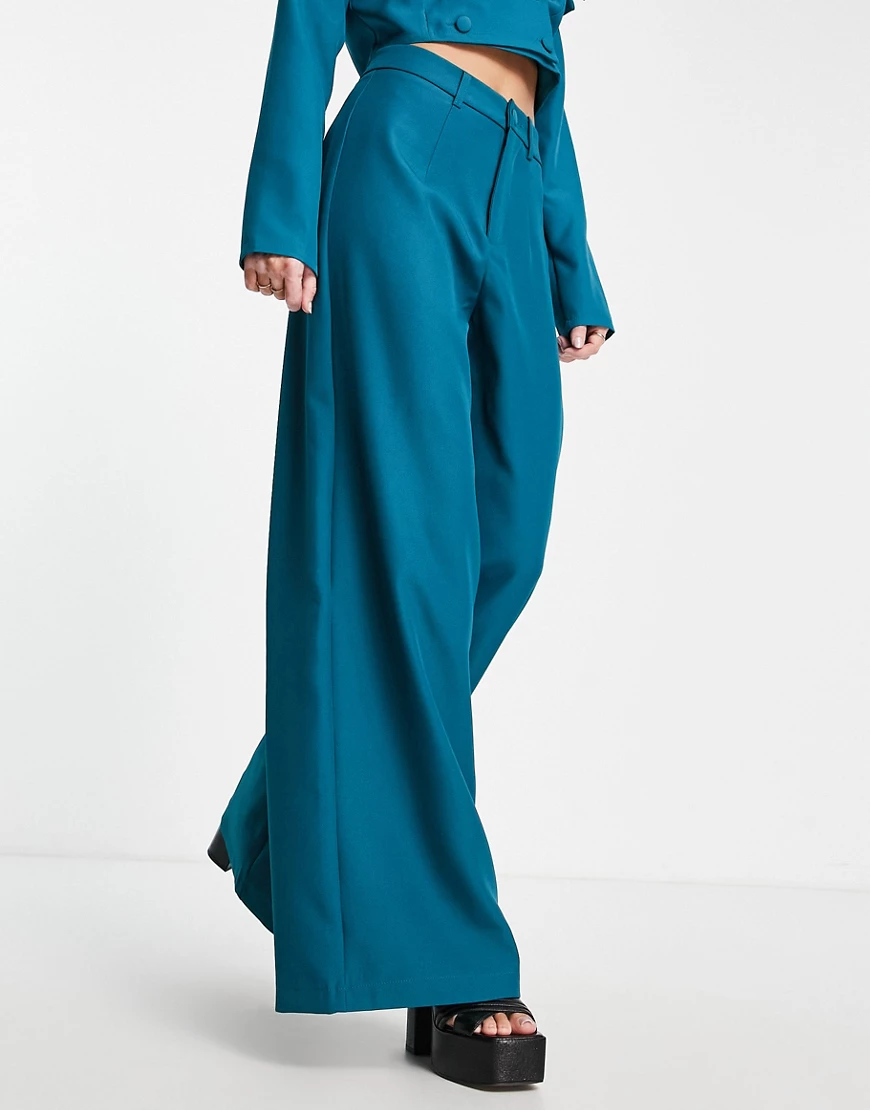 Saint Genies tailored flare trouser co-ord in teal-Blue