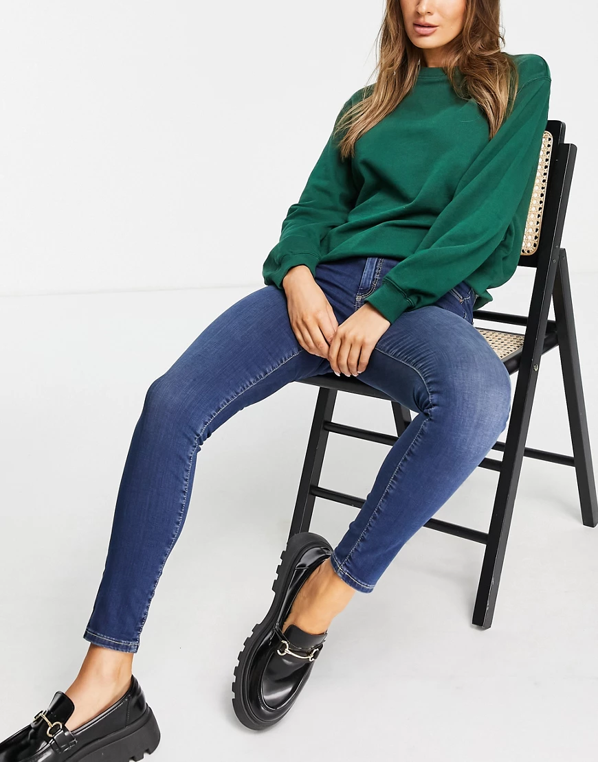 Topshop Leigh jeans in indigo-Blue