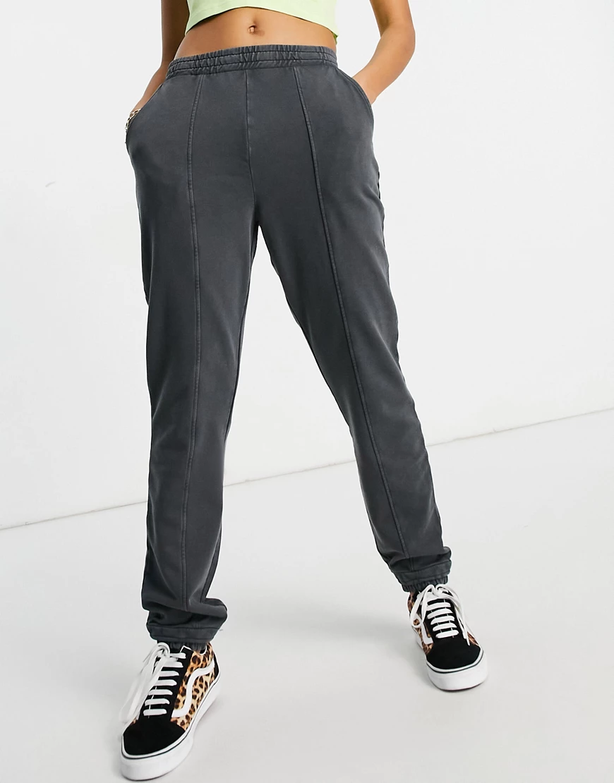 Only cuffed jogger co-ord with front pleat in washed black