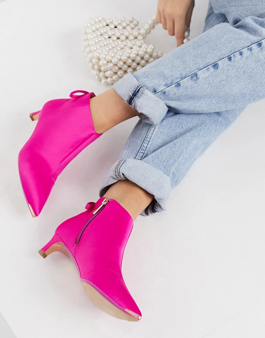 Ted Baker kitten heel ankle boot in Pink