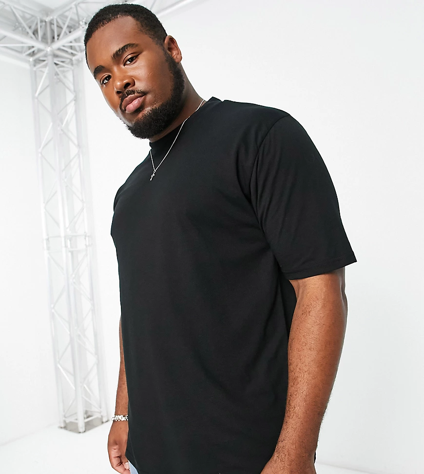 Le Breve Plus boxy high neck t-shirt in black