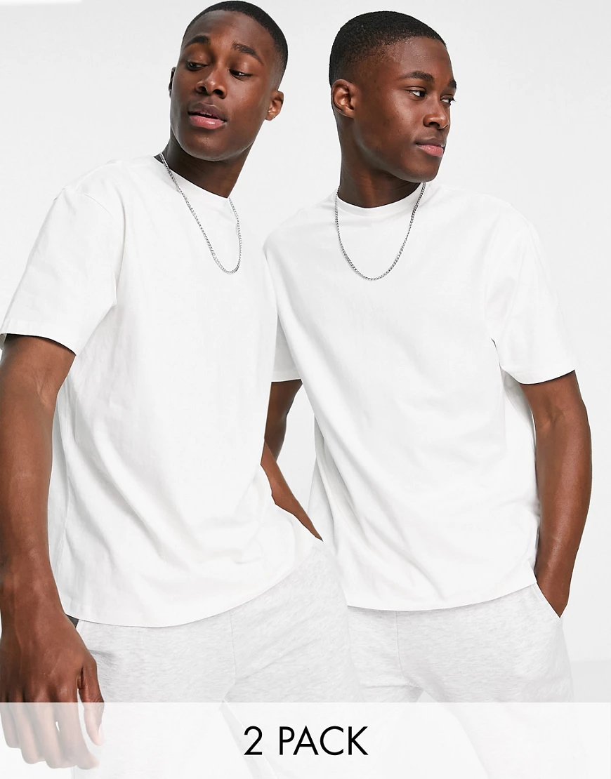 Another Influence 2 pack boxy oversized t-shirts in white