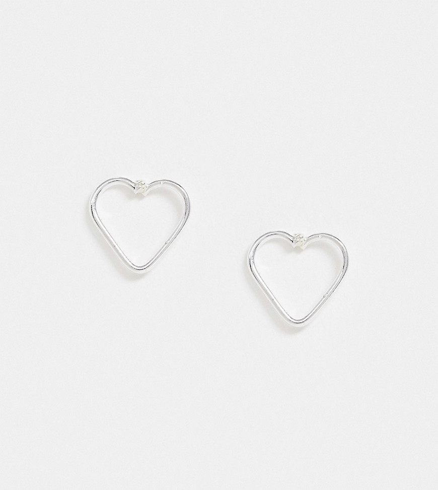 Kingsley Ryan cut out heart stud earrings in sterling silver