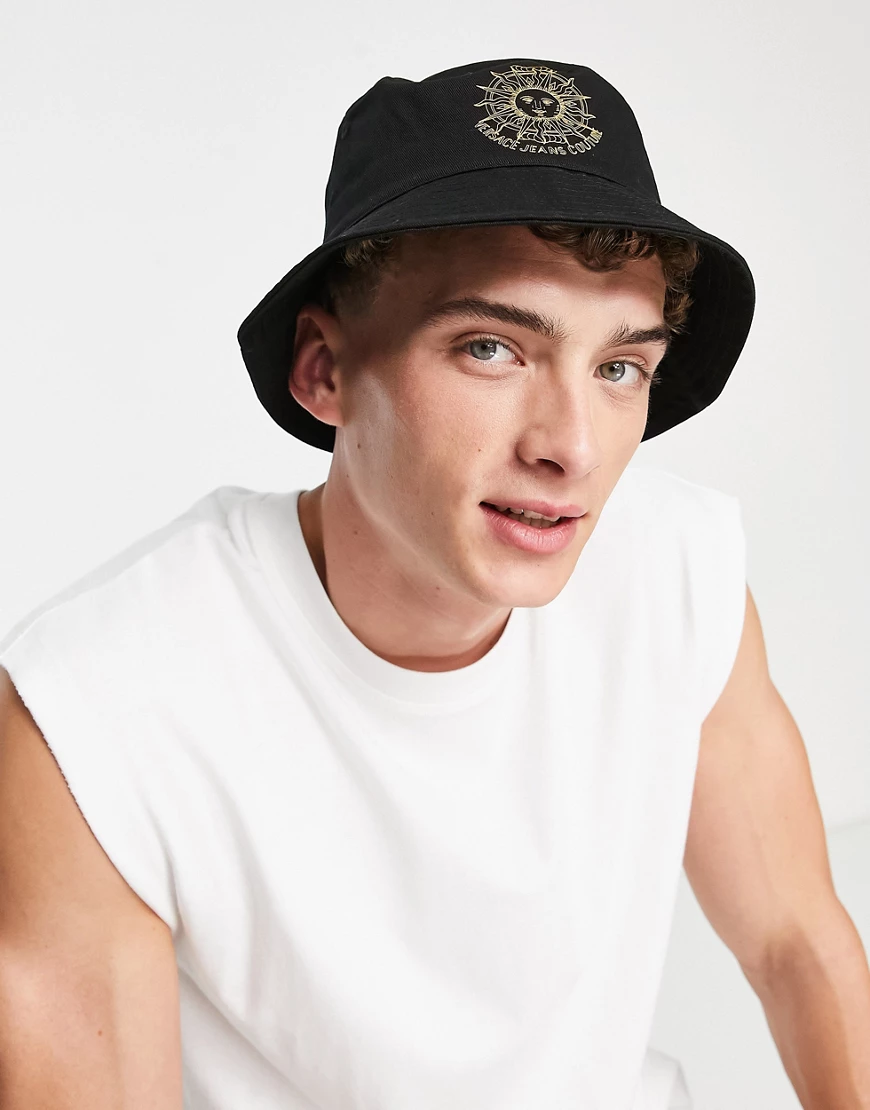 Versace Jeans Couture sun logo bucket hat in black