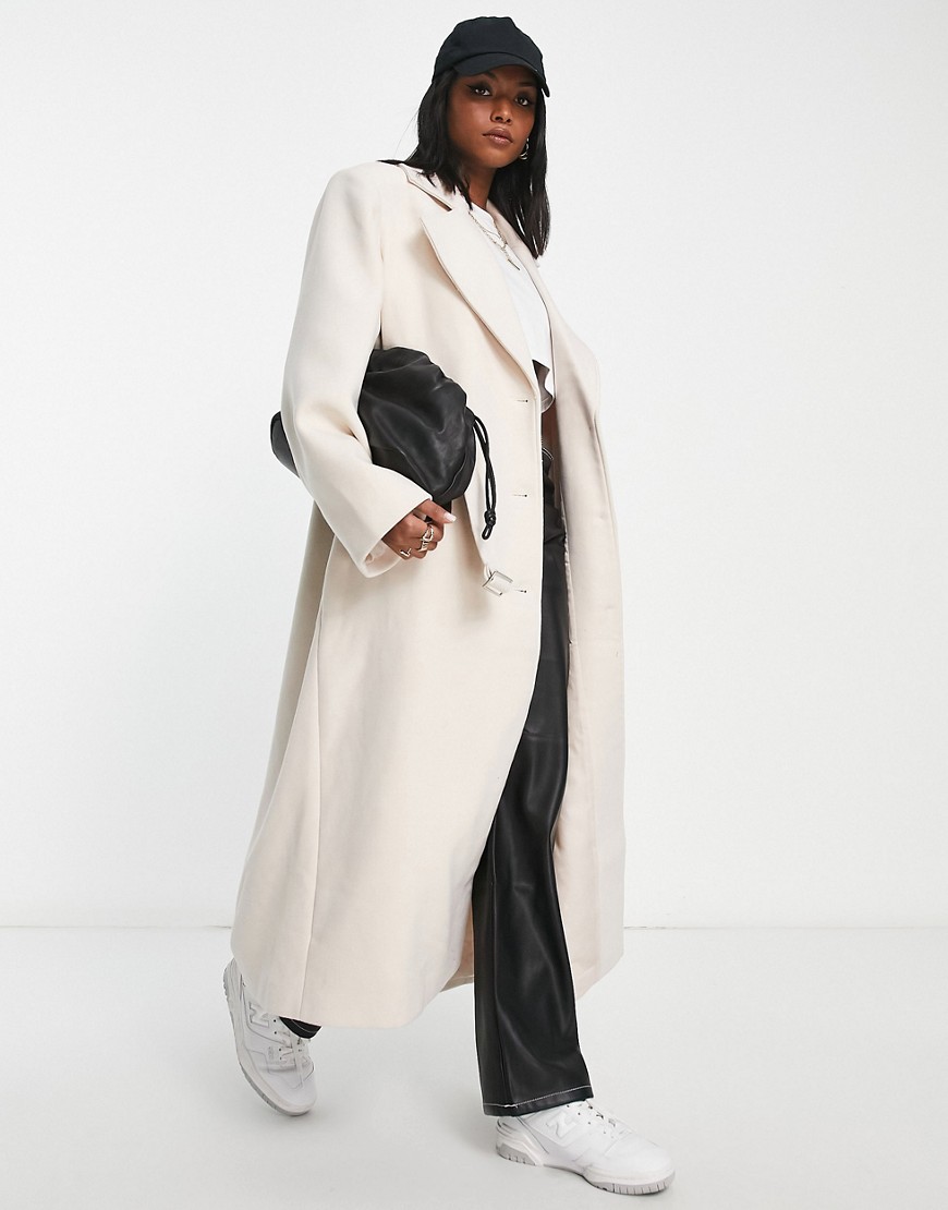 NA-KD x Angelica Blick wool blend coat in beige-Neutral