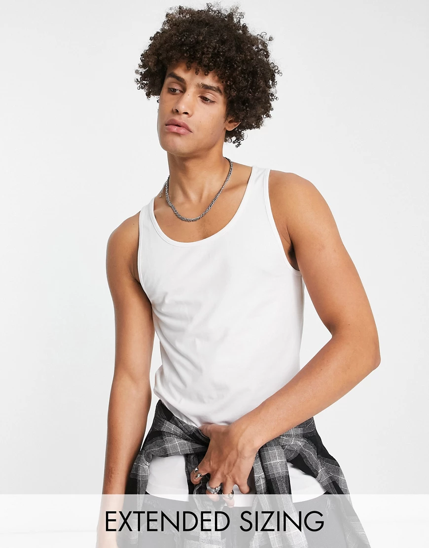 ASOS DESIGN muscle fit vest in white