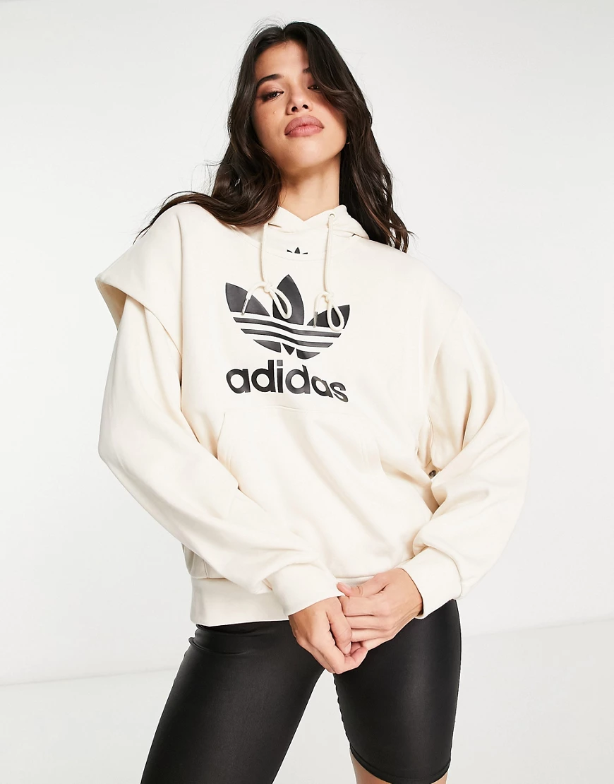 adidas Originals always original trefoil hoodie in white