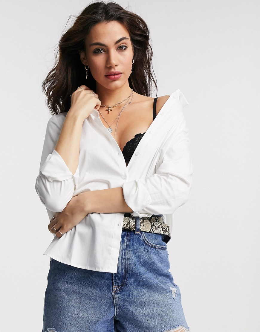 Object poplin shirt in white