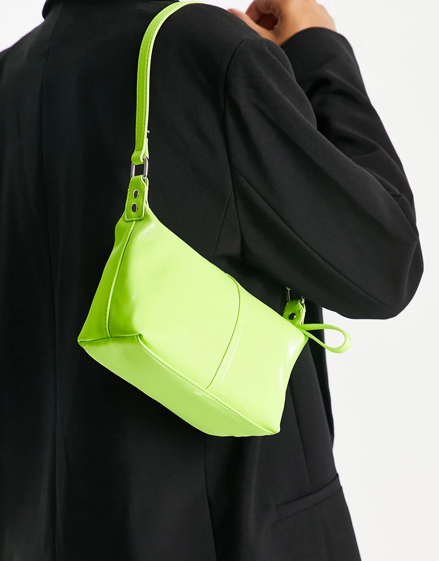 ASOS DESIGN 90s shoulder bag in lime-Green