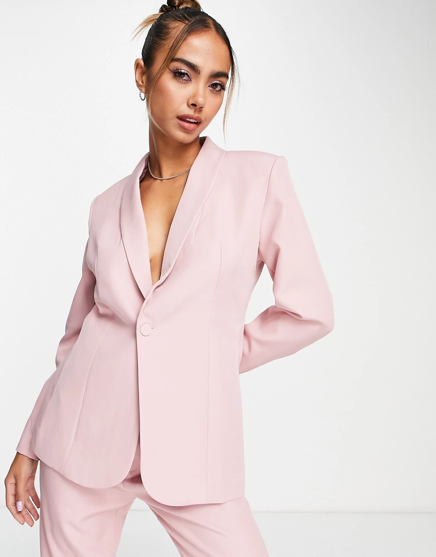 Little Mistress Bridesmaid suit jacket in pink