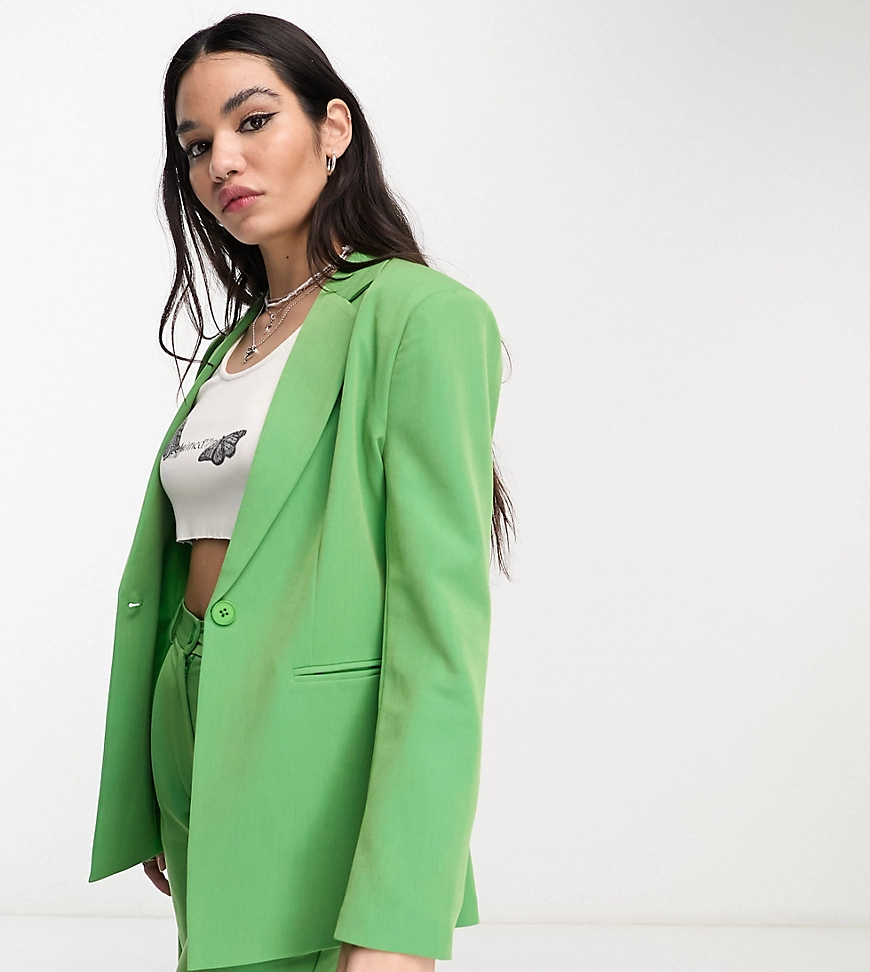 Reclaimed Vintage menzy blazer in green slub