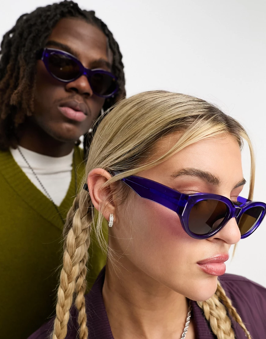 A.Kjaerbede Winnie round sunglasses in purple transparent