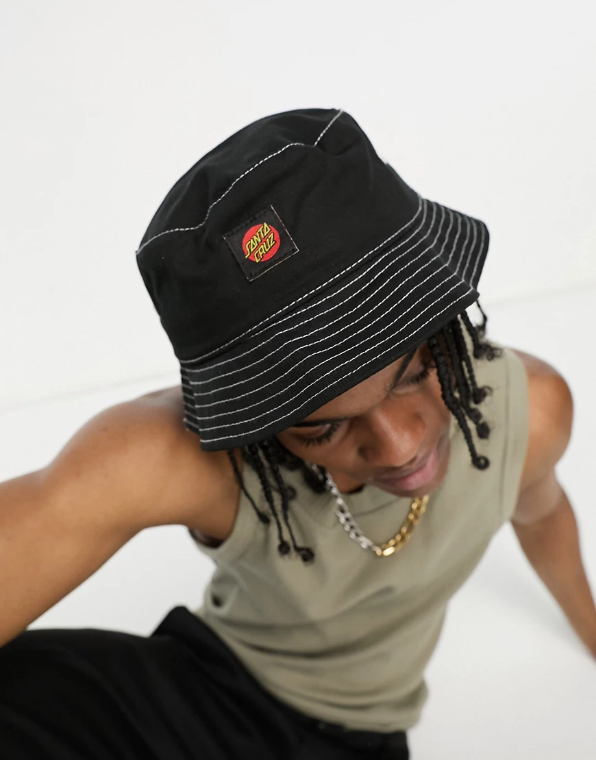 Santa Cruz classic label unisex bucket hat in black