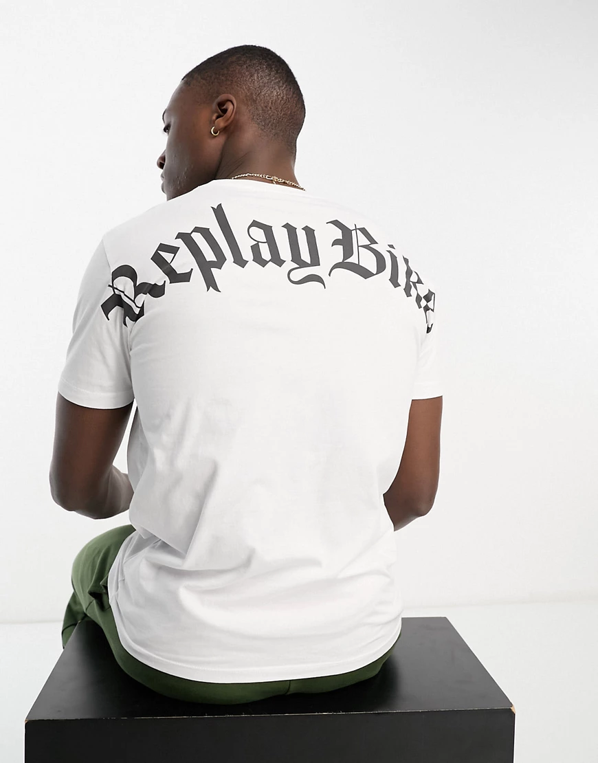 Replay printed t-shirt in white