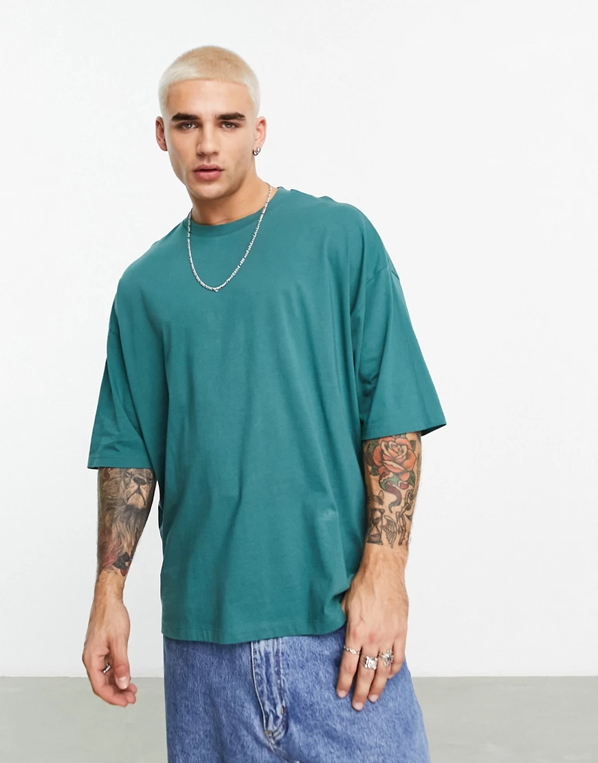 ASOS DESIGN oversized t-shirt with crew neck in rich green