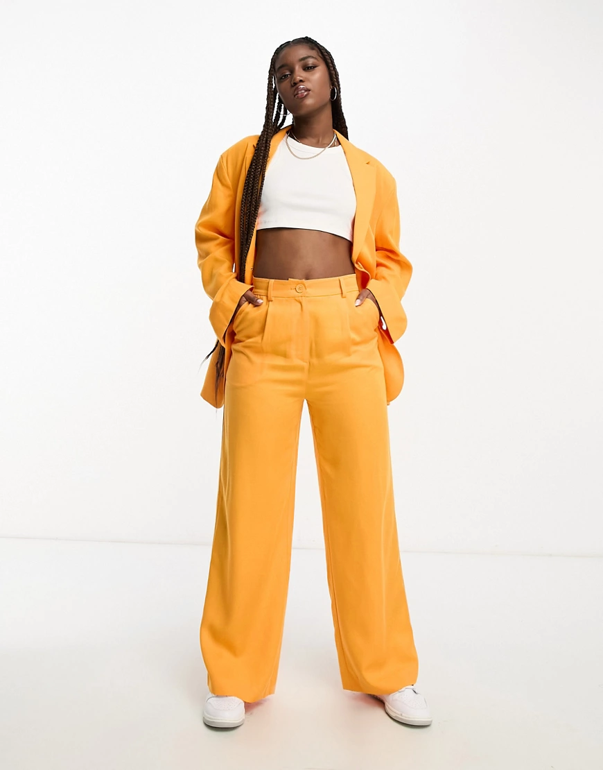 Monki co-ord wide leg trousers in orange