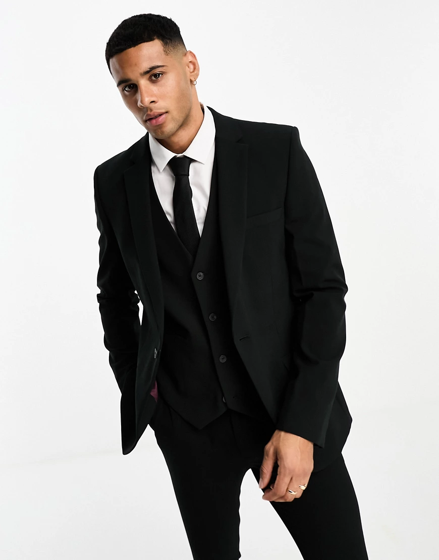 ASOS DESIGN super skinny suit jacket in black