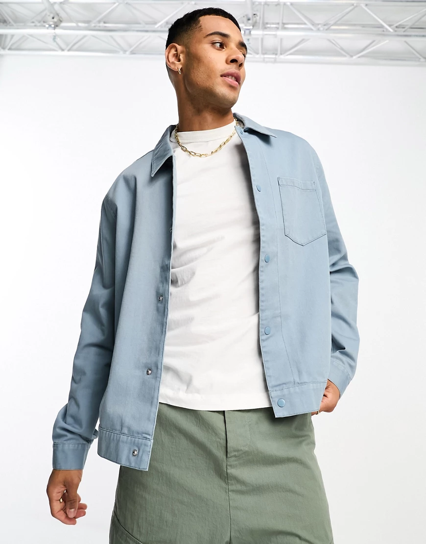 ASOS DESIGN harrington jacket in dusty blue