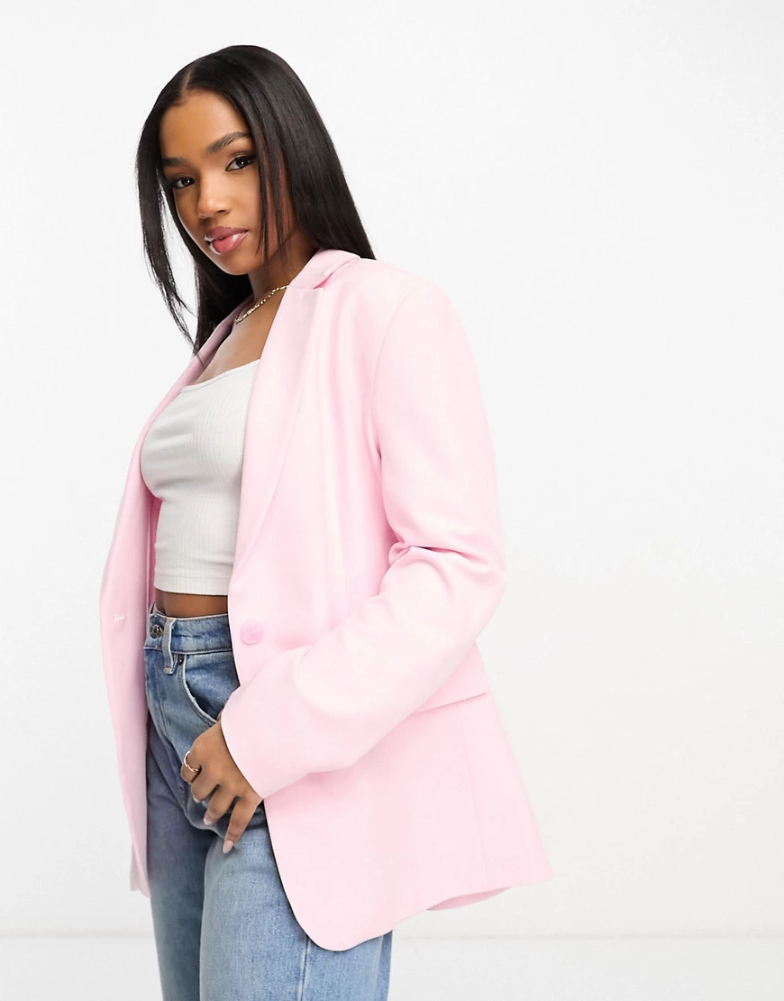 Stradivarius oversized blazer in pink