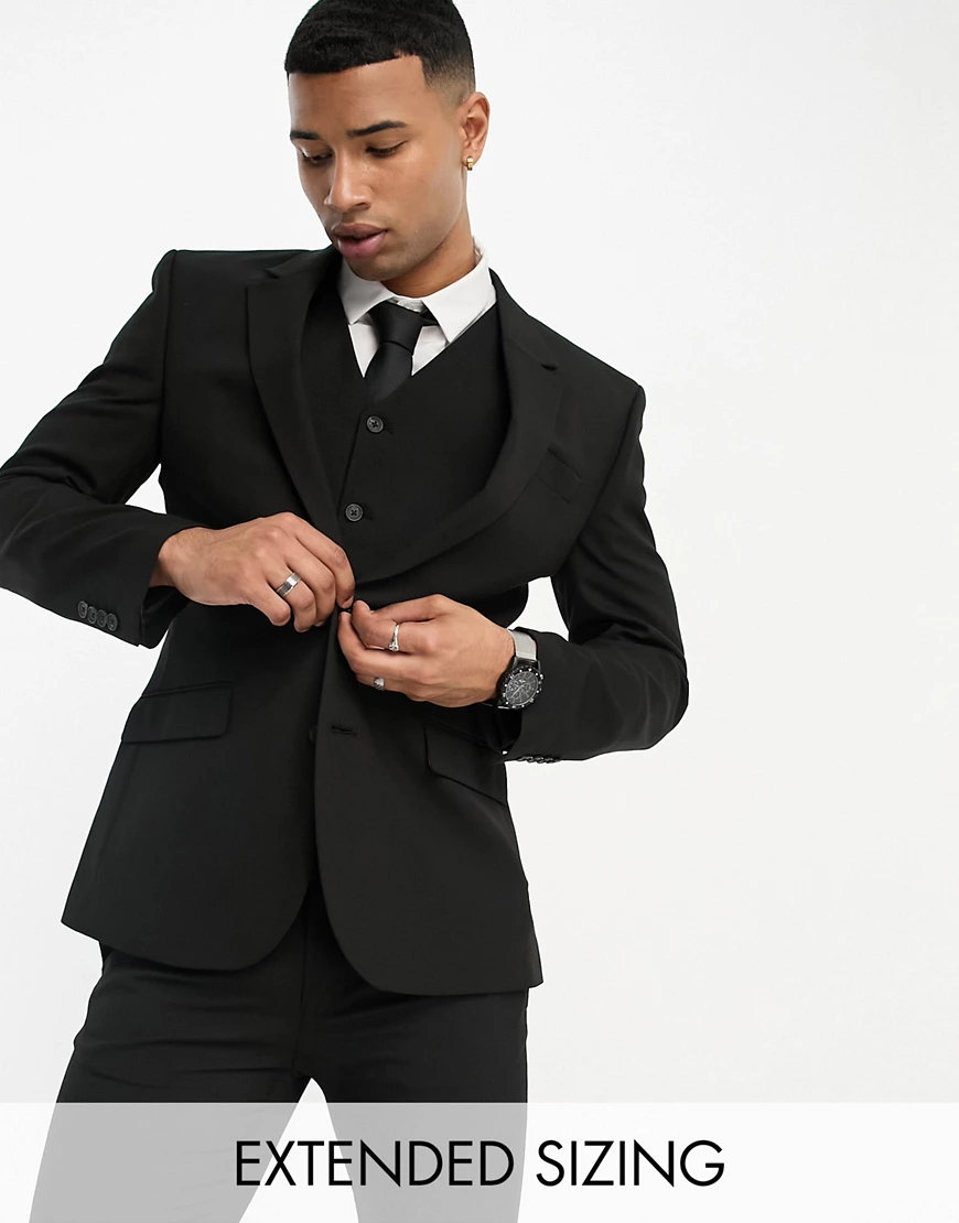 ASOS DESIGN slim suit jacket in black