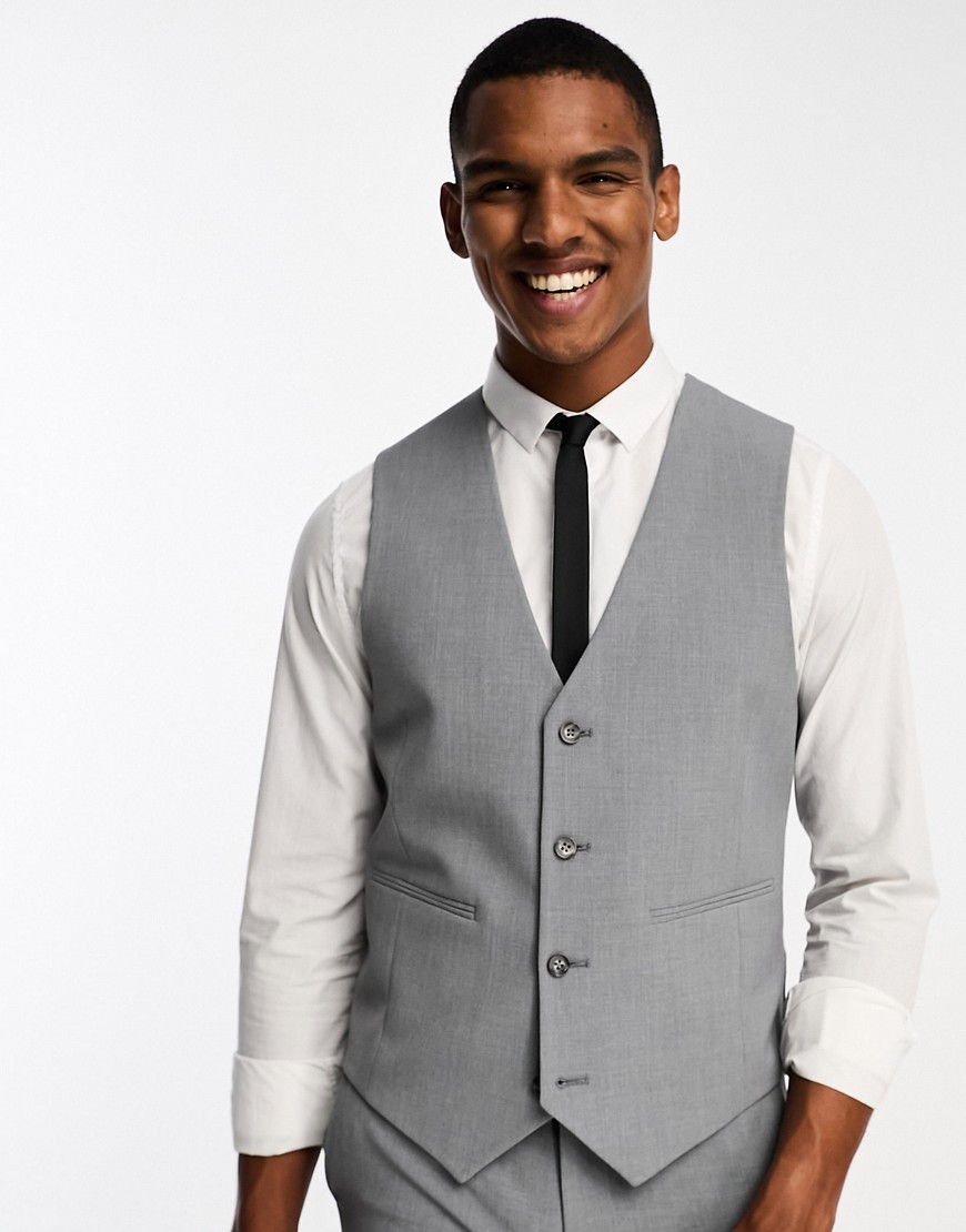 ASOS DESIGN super skinny suit waistcoat in grey