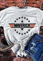 Maverick Star O-Neck T-Shirt Tee - Gray