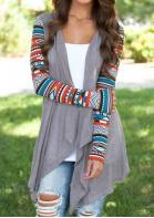 Geometric Drape Front Knit Cardigan