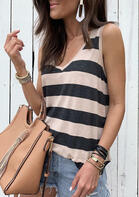 Color Block Striped Tank without Necklace