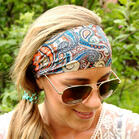 Paisley Wide Elastic Sports Headband