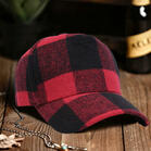 Plaid Adjustable Buckle Strap Baseball Hat