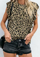 Leopard Ruffled Blouse