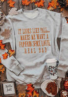 Thanksgiving Pumpkin Spice Latte Sweatshirt - Gray