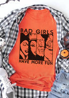 Halloween Bad Girls Have More Fun T-Shirt Tee - Orange