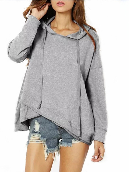 Yoins Irregular Hem Long Sleeves Hoodie