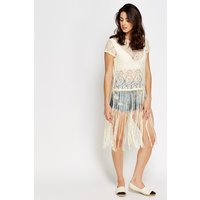 Tassel Hem Lace Top