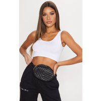 Basic White Scoop Neck Crop Top