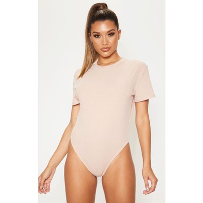 Sand Rib Stretch T Shirt Thong Bodysuit