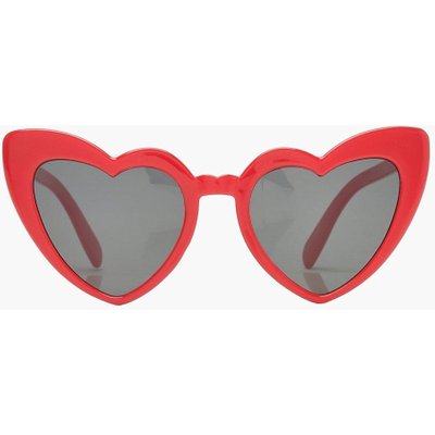 Womens Oversized Heart Cat Eye Sunglasses - Red - One Size, Red