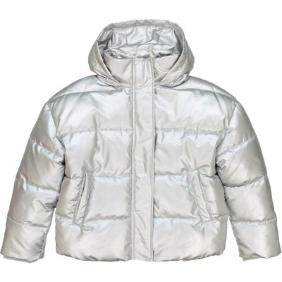 Silver-Coloured High Neck Padded Jacket, 10-16 Years