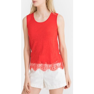 Linen Laced Hem Vest Top