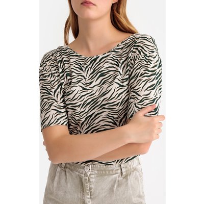 Zebra Print Scoop Back T-Shirt